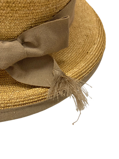 フォクシーブティック ストローハット ベージュ リボン IT49G0H0EIIQ