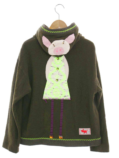 アルベロベロ 731890 パーカー F グリーン ジップアップ ぶたさんモチーフ ITK7CCIFYHJ0