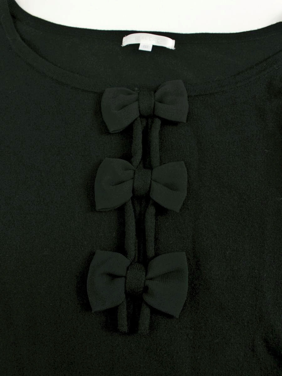 トゥービーシック W5N07-442-09 ニット 3 ブラック 3連リボン ボートネック IT9EVINZT7IW