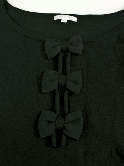 トゥービーシック W5N07-442-09 ニット 3 ブラック 3連リボン ボートネック IT9EVINZT7IW