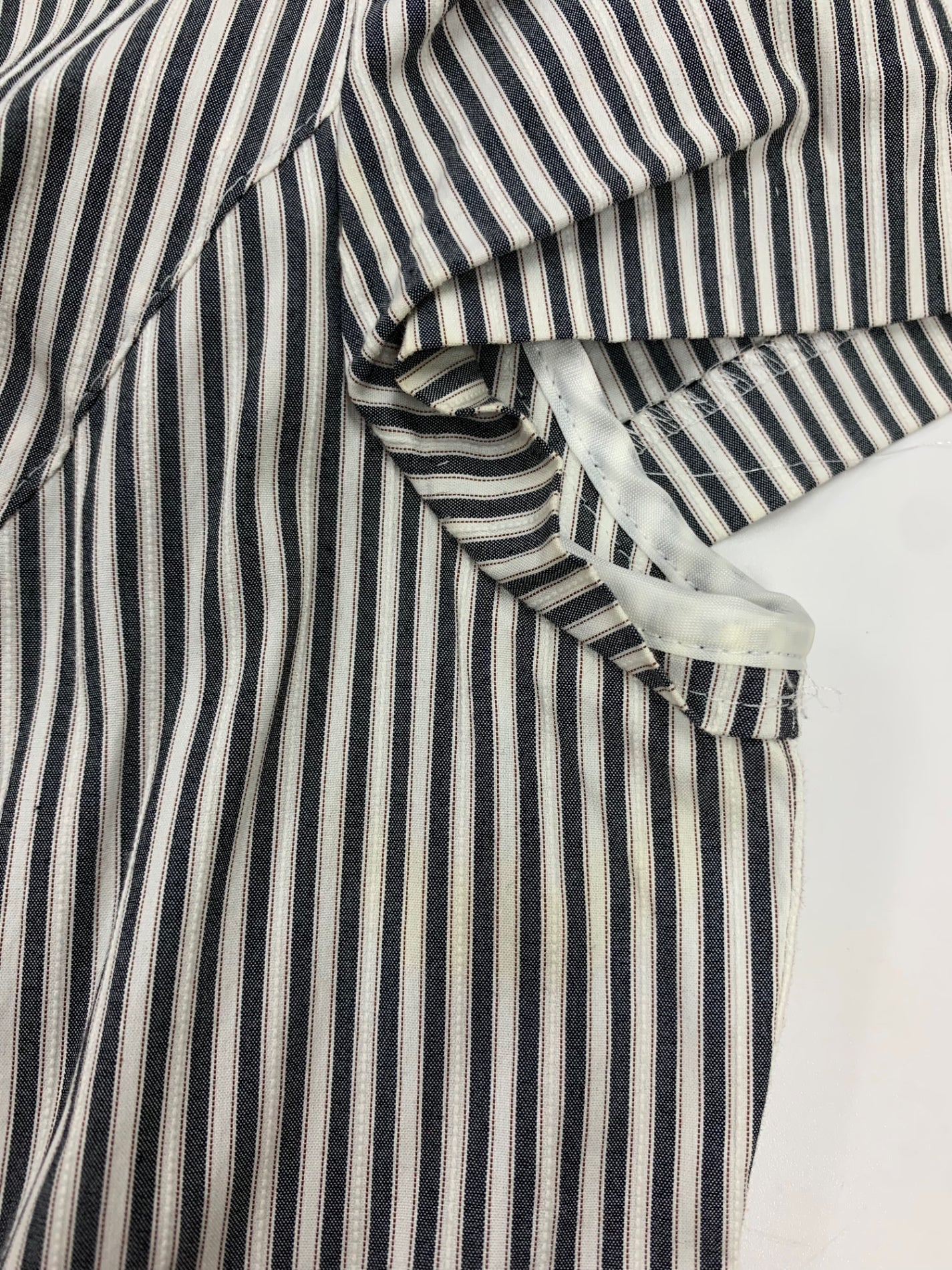 エムズグレイシー 421397 ワンピース 36 グレー 切替 デニム ストライプ フラワーボタン ITNZ3OQ2OG88