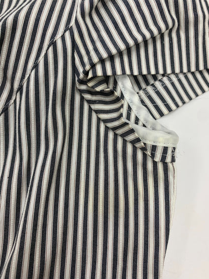 エムズグレイシー 421397 ワンピース 36 グレー 切替 デニム ストライプ フラワーボタン ITNZ3OQ2OG88