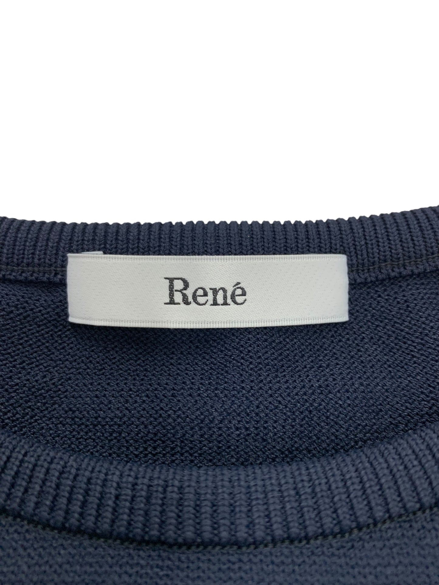 ルネ 6422410 ワンピース 36 ネイビー 半袖 ニット ITIKIAMODNC4 【SALE】