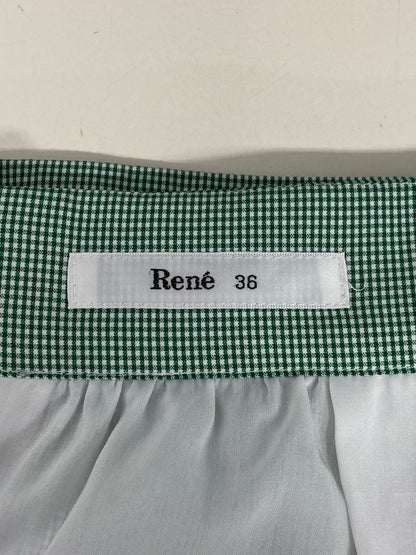 ルネ LIMITED EDITION 5024080 スカート 36 グリーン ギンガムチェック パール ITR6N2ONRRGG