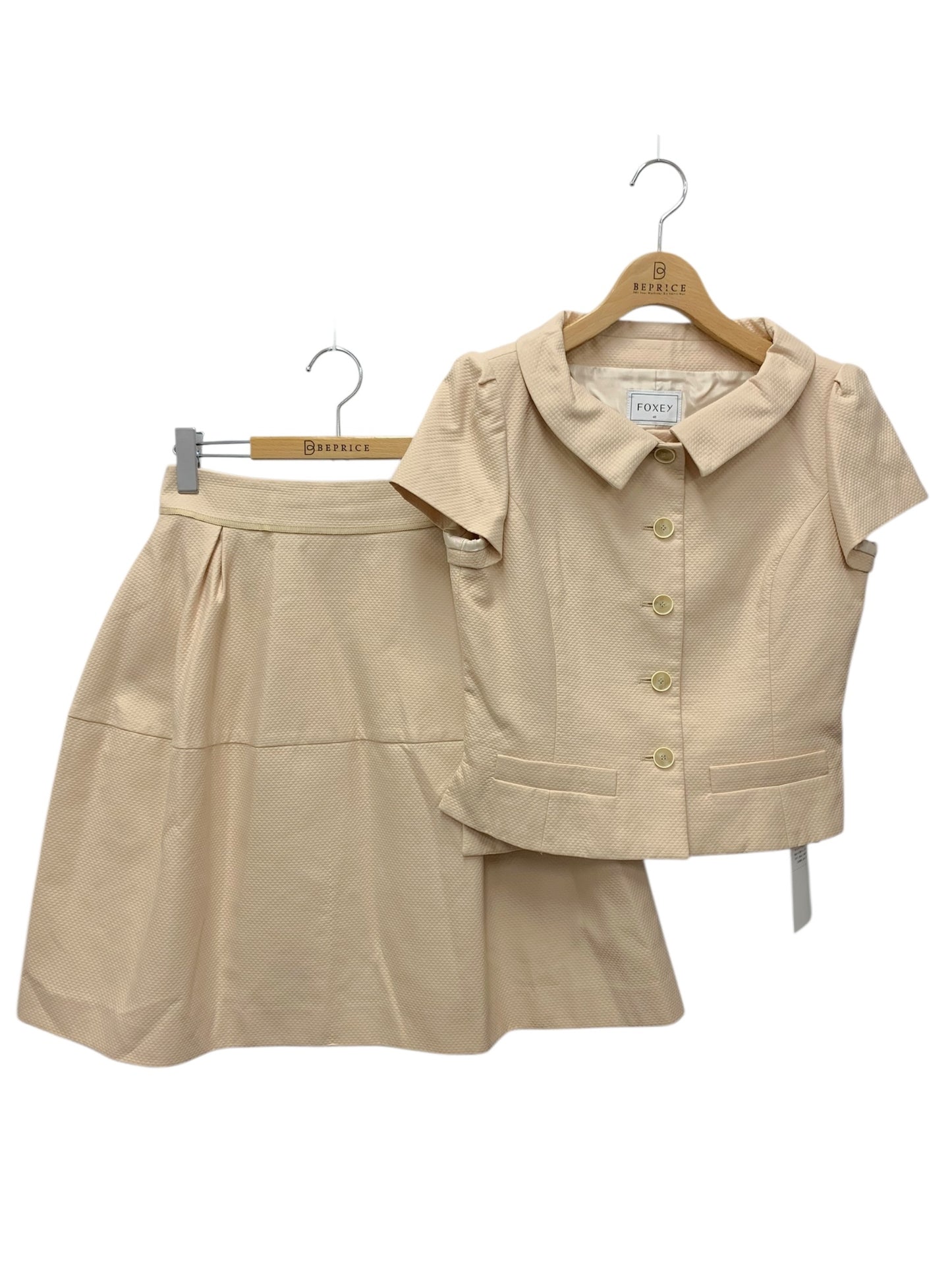 フォクシーブティック Orangerie 34492 スカートスーツ 40 ベージュ コットン ITALBOK4MW2G