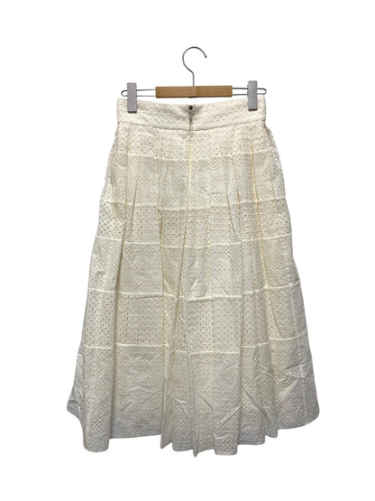 フォクシーブティック White Snow 39880 スカート 38 ホワイト カットワーク フレア ITD7TYFOQ7N2