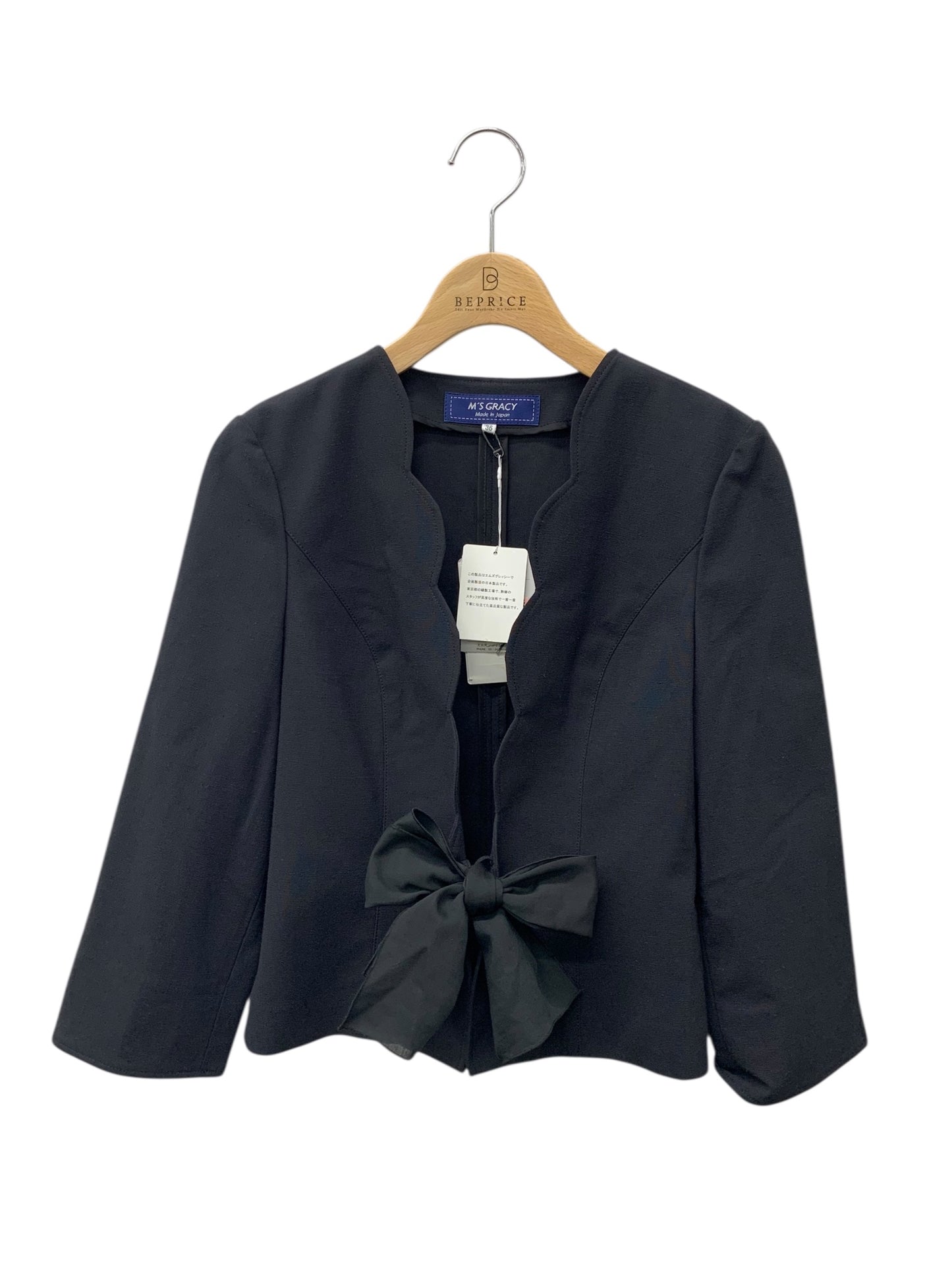 エムズグレイシー Scallop Jacket 814309 ジャケット 36 ブラック スカラップ ITSCP8SFLV9U