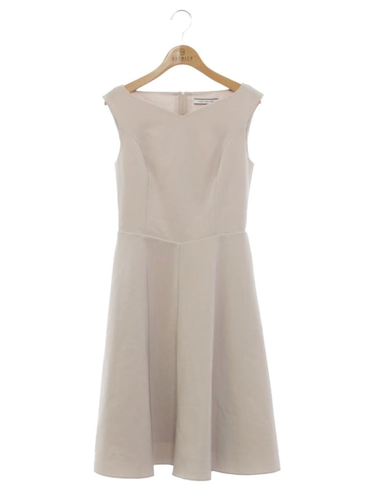 フォクシーニューヨーク 35605 ワンピース 38 グレージュ V字ネック IT2NHLCOGNRZ