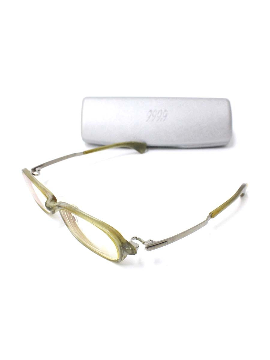 フォーナインズ NPM-03 メガネ オリーブグリーン コンビフレーム フルリム スクエア ITH1ZGR78ZAG