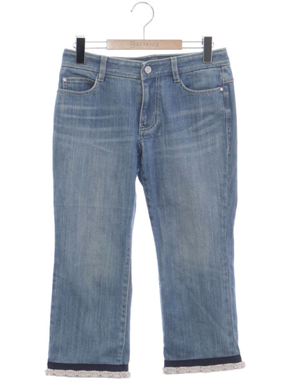 トゥービーシック W5R13-164-26 デニムパンツ 40 ブルー クロップド フリル IT36B84D8O1O