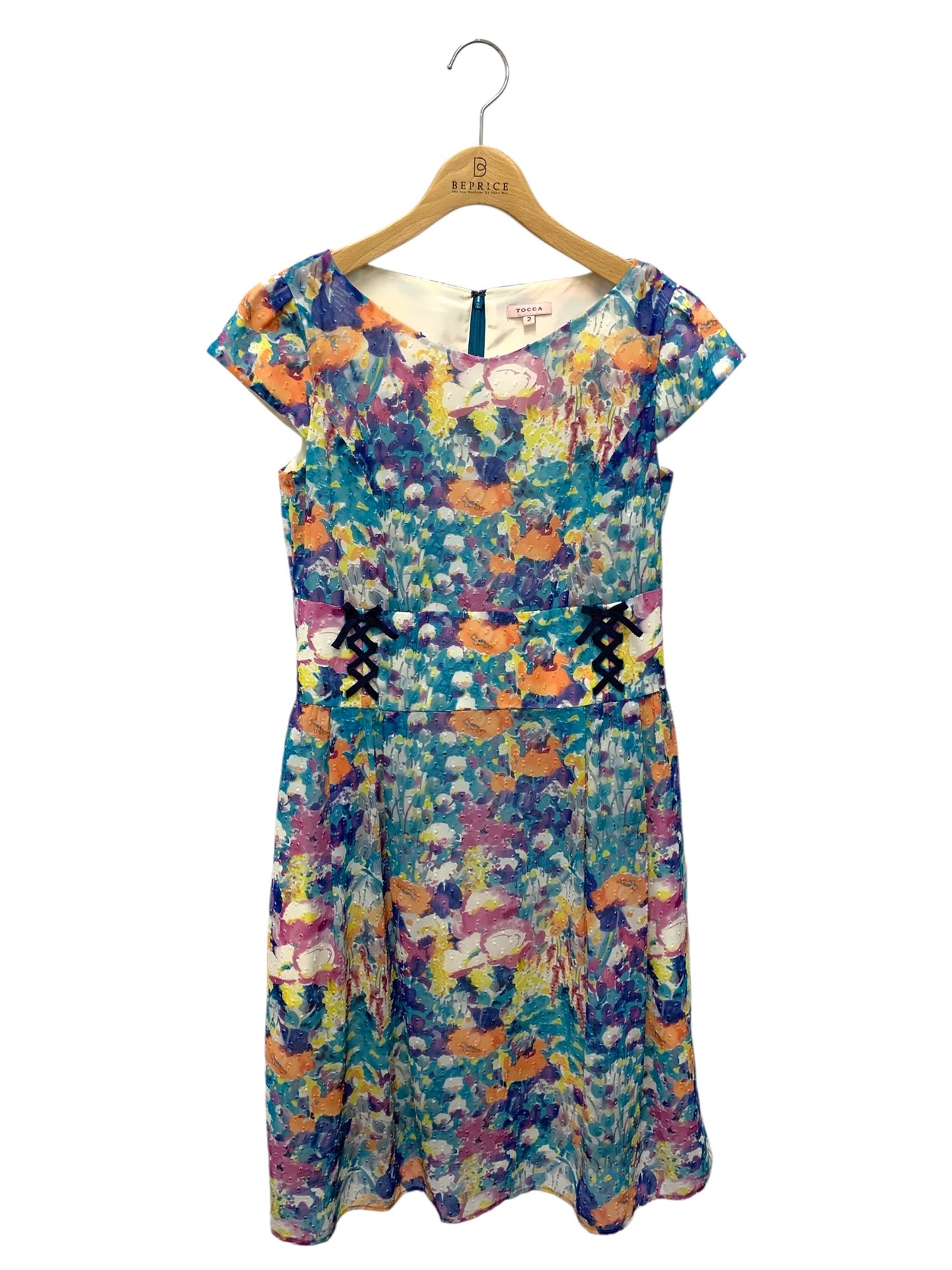 トッカ OPTOLM0520 ワンピース 2 マルチカラー フラワープリント 水彩 リボン IT30JBZGPQ6C 【SALE】