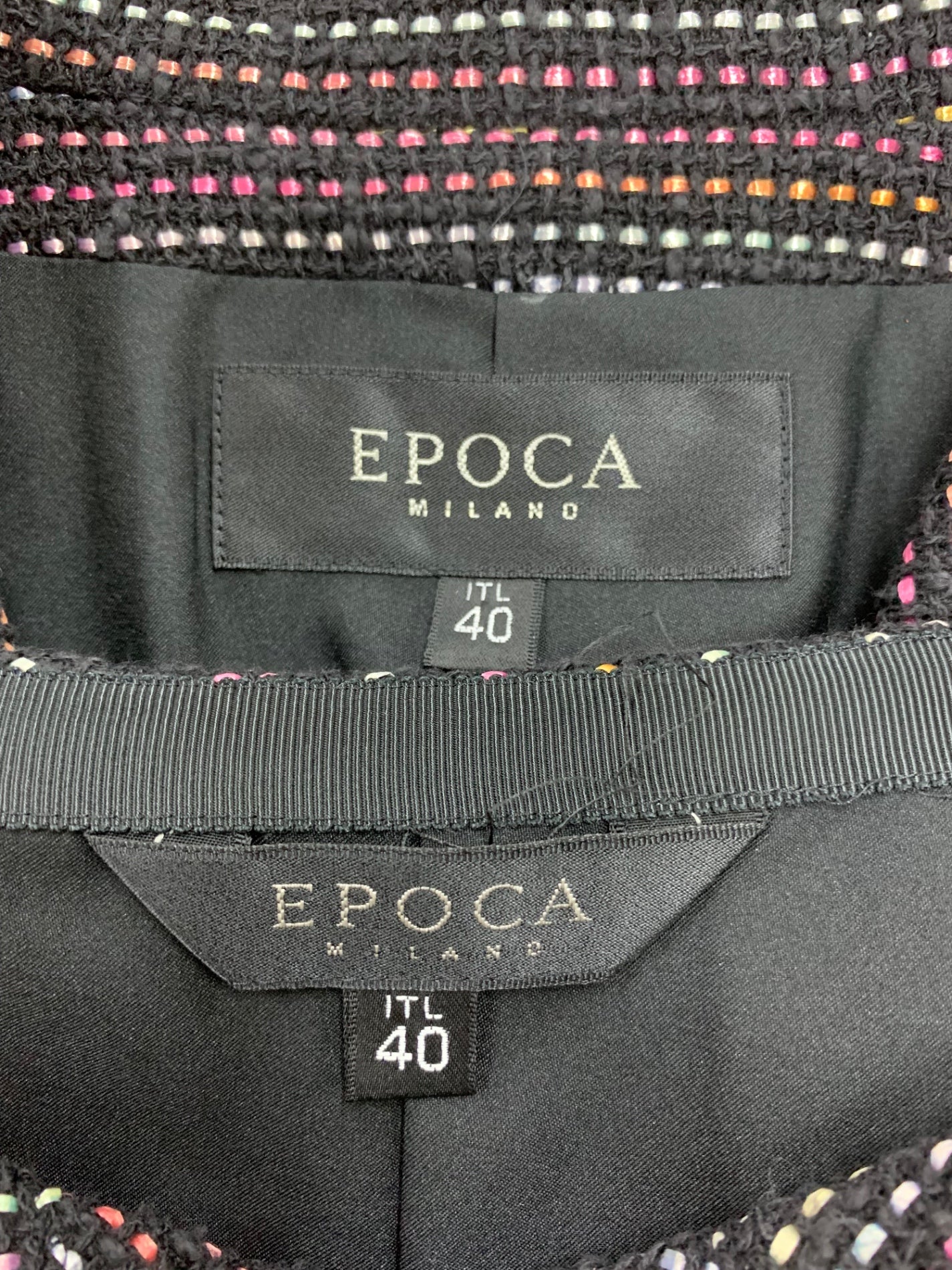 エポカ KCB06-314/KFB08-314 スカートスーツ 40 ブラック ツイード ITBS3VNRXLMV