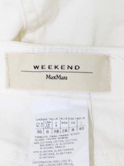 ウィークエンドマックスマーラ 51311071 パンツ 40 ホワイト ストレート タッセル ITL8R5J75NMY