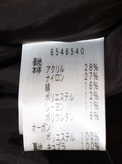 ルネ 6546540 ワンピース 36 ブラウン ツイード フロントジップ ITL3HOGOJW54