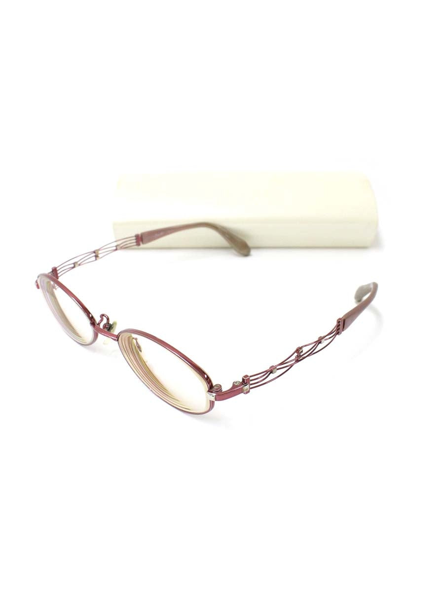 ラインアートシャルマン XL-1048-RO メガネ レッド チタンフレーム フルリム オーバル IT5B3QI7QZES