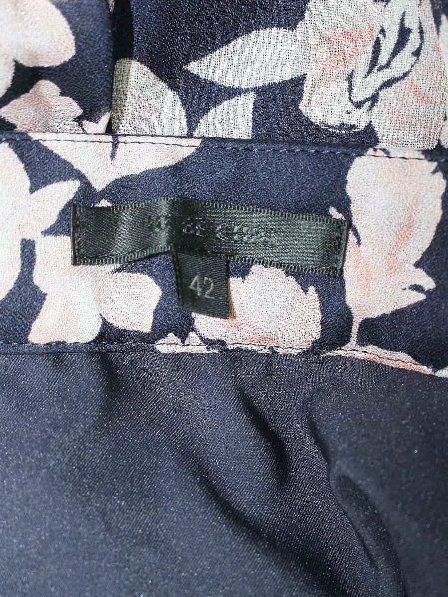 トゥービーシック W5S02-708-29 スカート 42 ネイビー 花 ティアード フリル ITJ4OGAOZ3VU