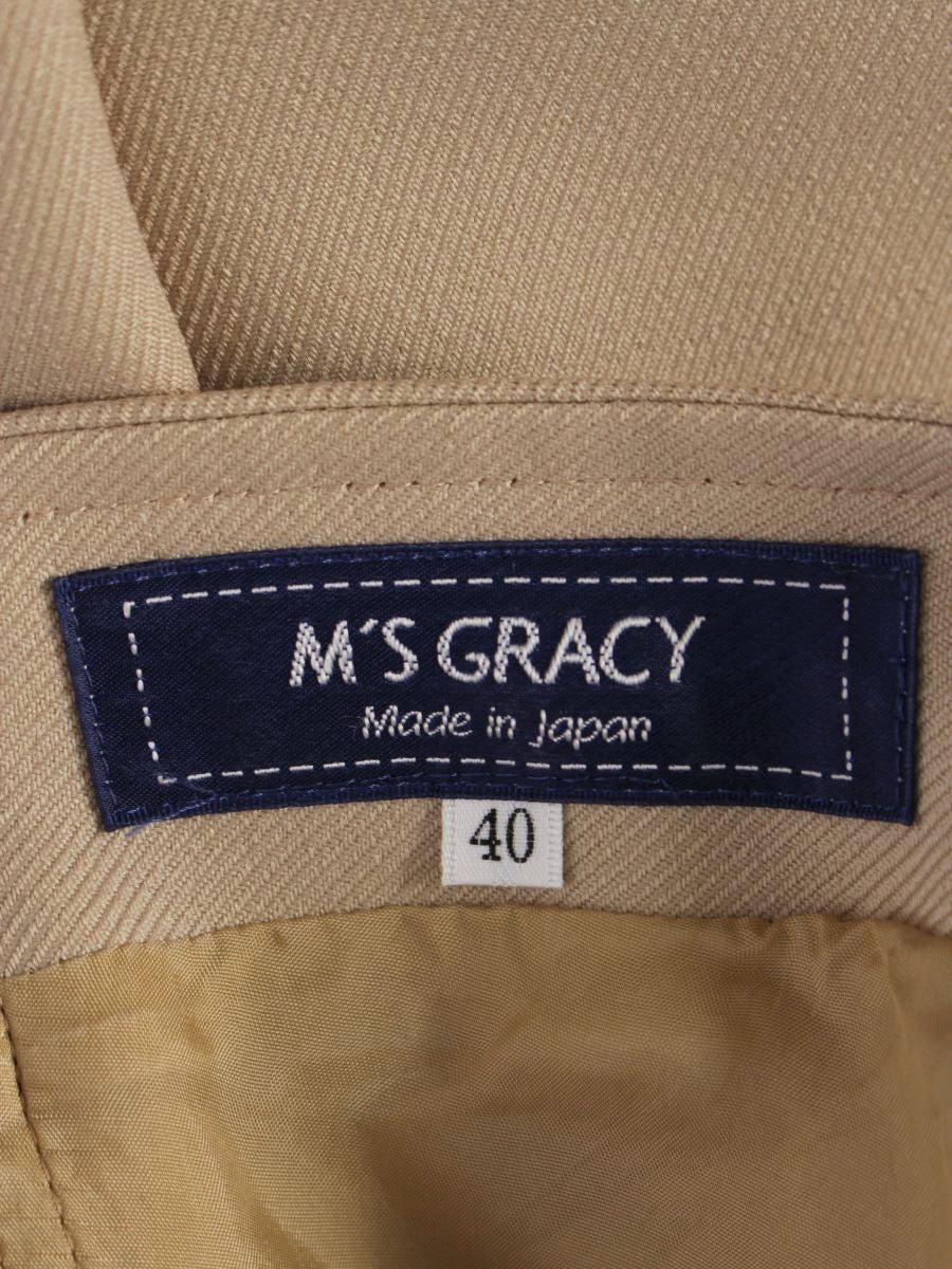 エムズグレイシー 917512 スカート 40 ベージュ サイドベルト ボタン ITN1JDNPQTV6 【SALE】