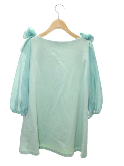 エムズグレイシー 015111 カットソー 38 グリーン オーガンジー リボン IT0V48GSN2X0