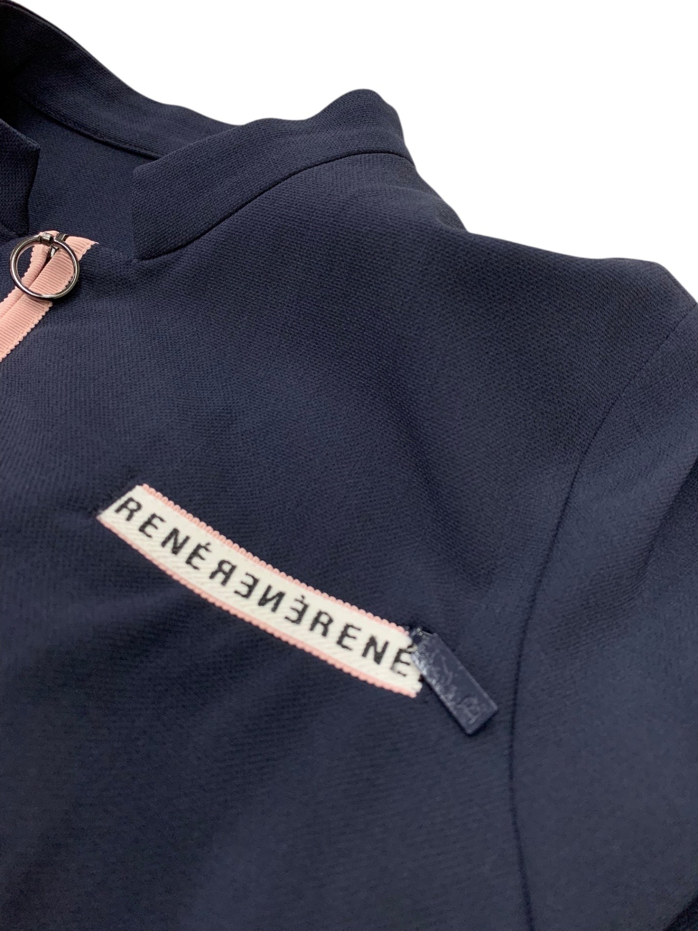 ルネ 6016720 ワンピース 34 ネイビー ジップアップ ロゴテープ ITOD7Z0XASD4