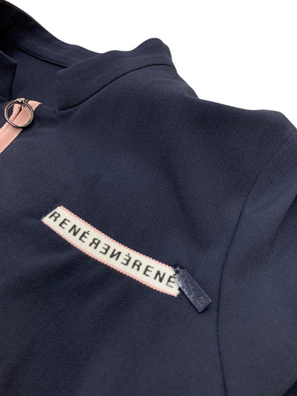 ルネ 6016720 ワンピース 34 ネイビー ジップアップ ロゴテープ ITOD7Z0XASD4