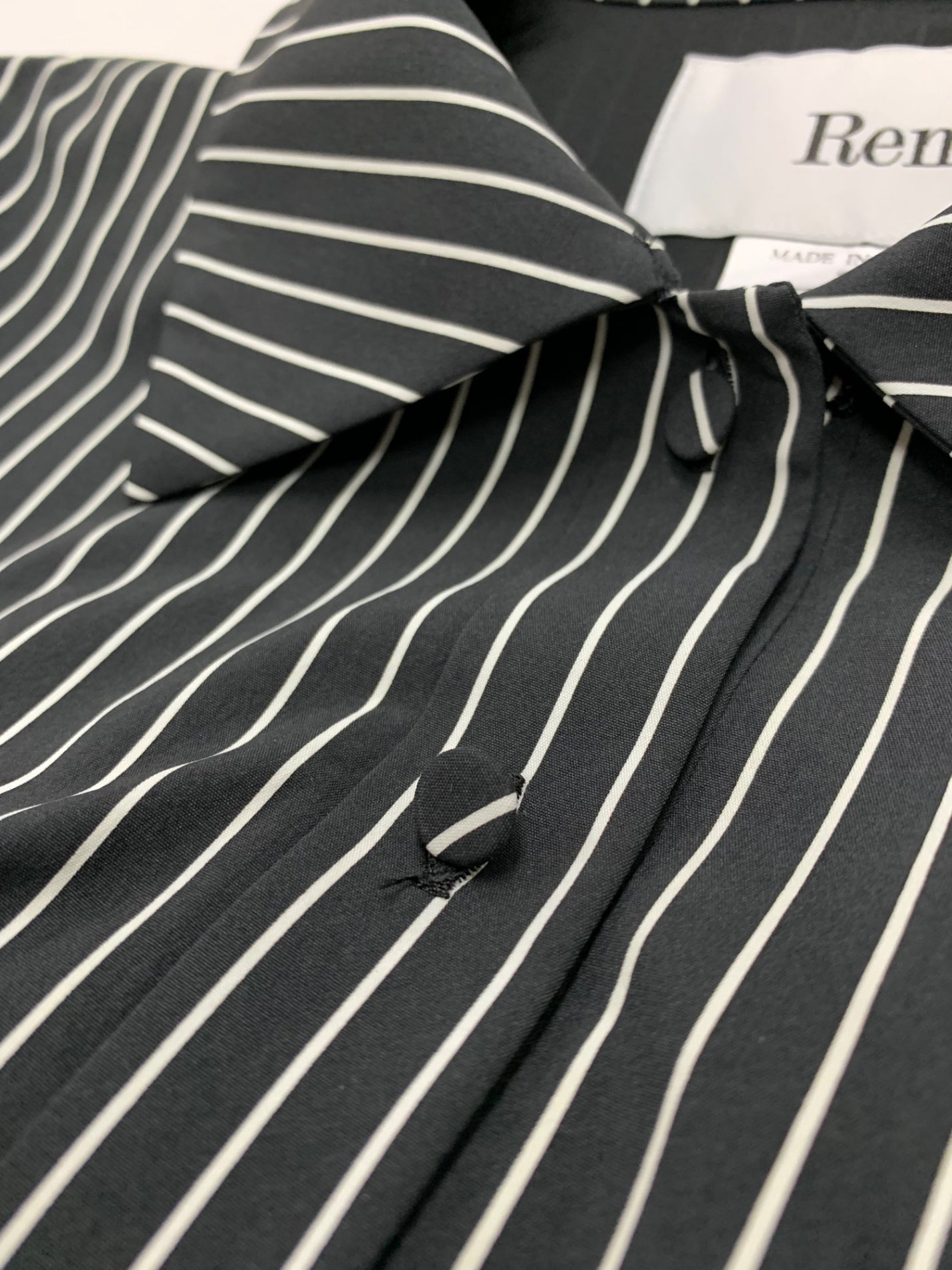 ルネ Striped Dress 6536260 シャツワンピース 38 ブラック ストライプ IT1SH9XQQEZQ