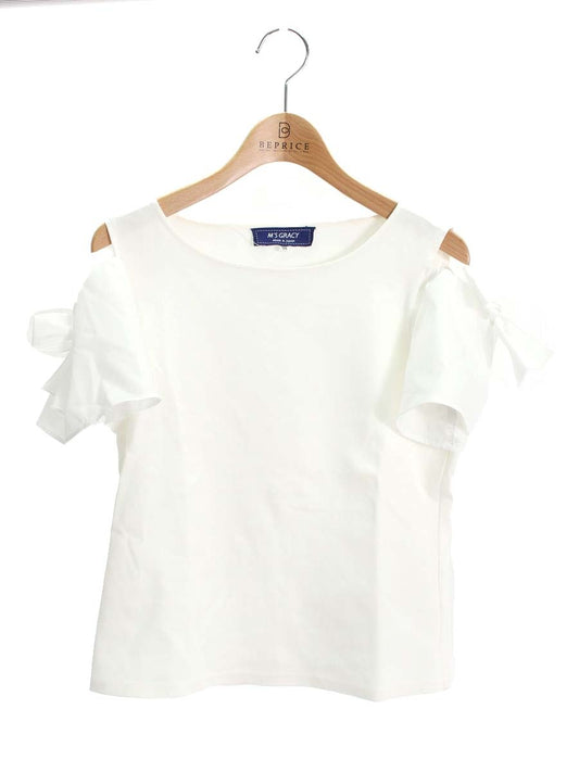 エムズグレイシー Cold-shoulder Blouse 915315 Tシャツ カットソー 38 ホワイト Cold-shoulder Blouse ITYV5LHHVMYS