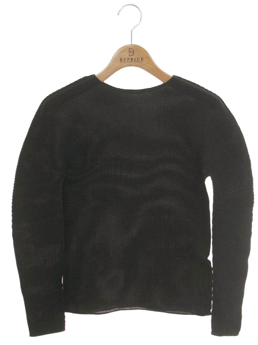 ミーイッセイミヤケ MI11FJ002 プルオーバー ブラック ラウンドネック ワッフルプリーツ ITASM1VH62FV