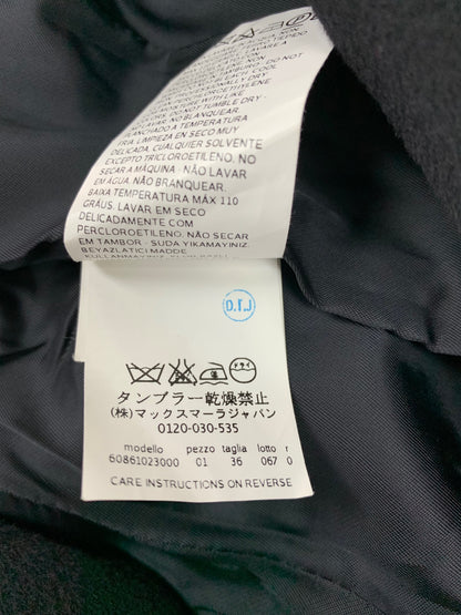 マックスマーラステュディオ 60861023000 コート 36 ブラック タック フレア ウール リアルファー ITL14VM7SEW8 【SALE】