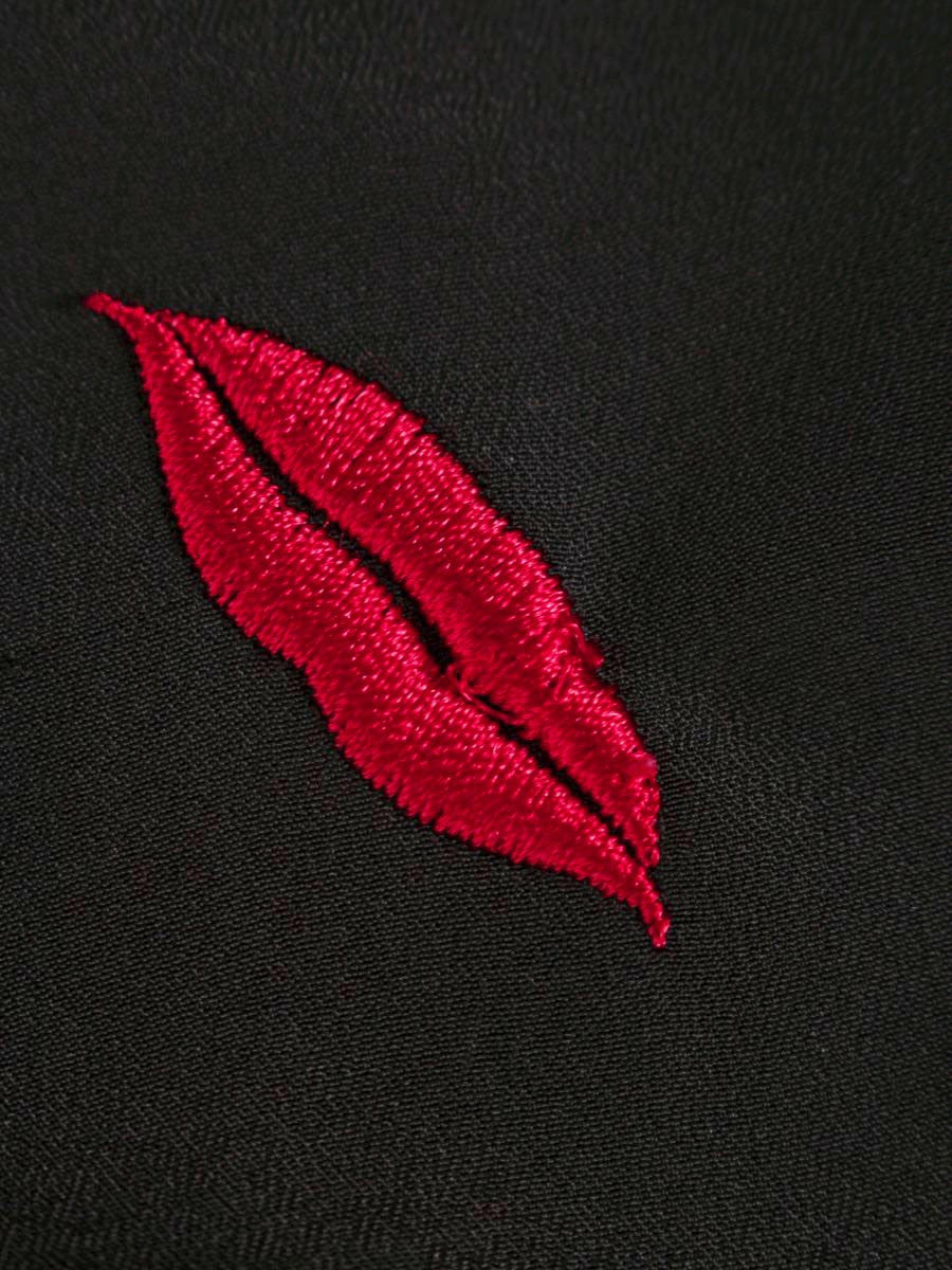 ダイアグラム リップ刺繍ブラウス 0322341157 36 ブラック IT2E6KN79KVC