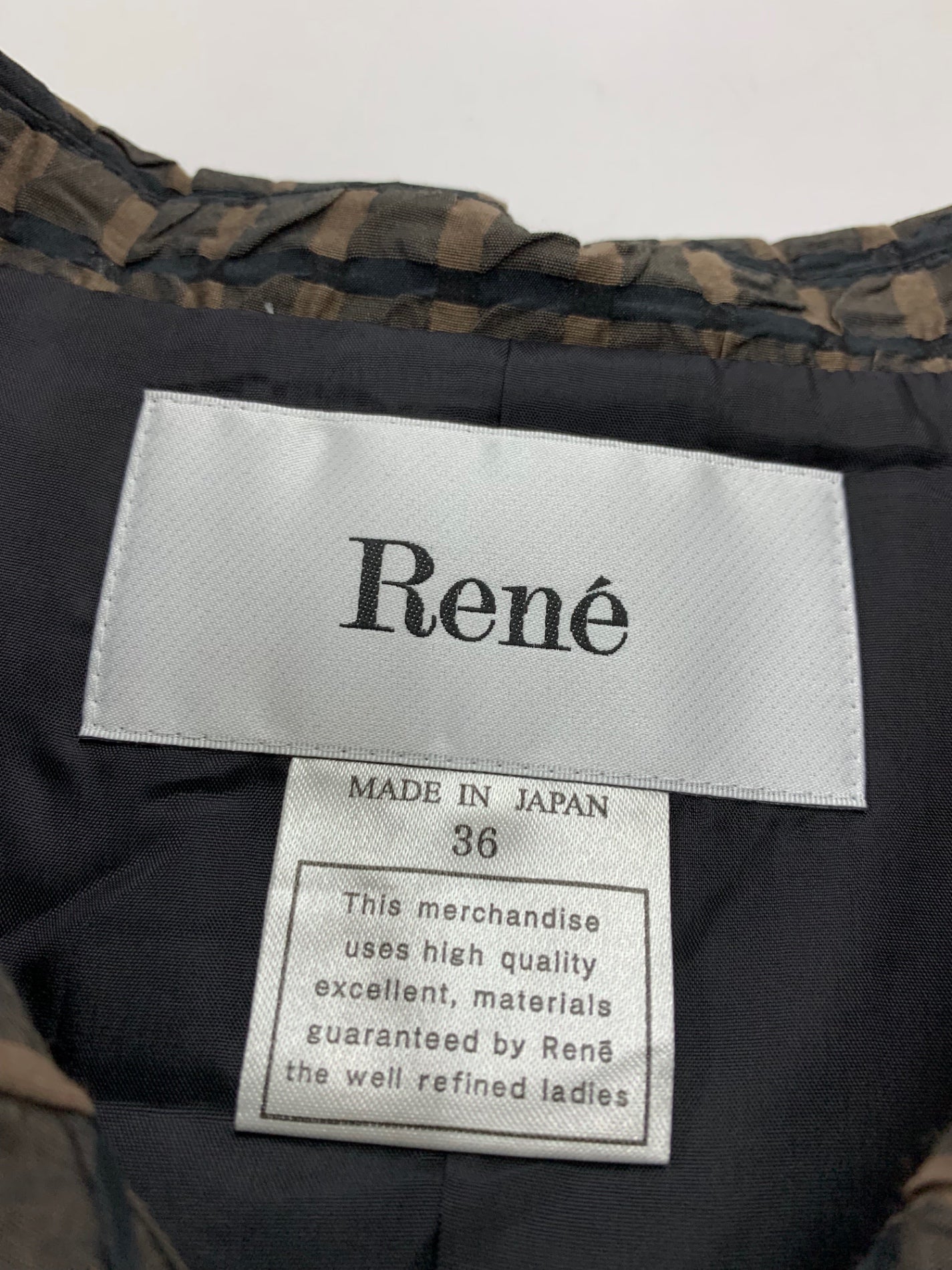 ルネ パールボタンジャガード ワンピース 6236140 36 ブラウン ITE6WTNLT38W