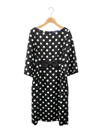 エムズグレイシー 011326 ワンピース 38 ブラック 水玉 リボン IT6UDJUP8Z0G