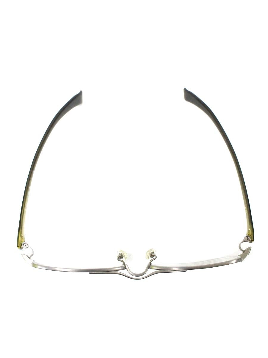 フォーナインズ S-640T 眼鏡 メガネ シルバー/グリーングラデーション コンビフレーム ハーフリム スクエア ITNFBLFI99N6