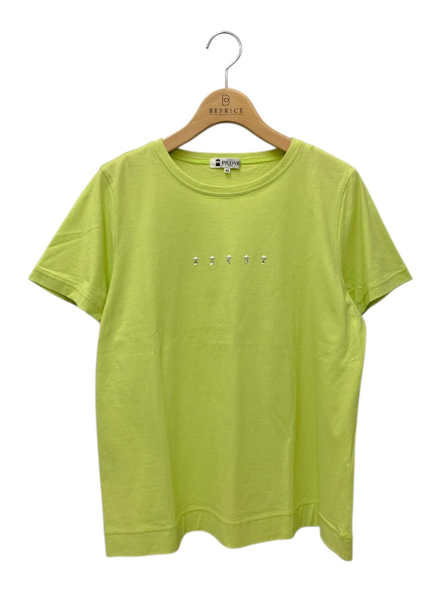 スタジオピッコーネ P959508 アンサンブル 40 ライトグリーン カーディガン カットソー ビジュー ストーン ITQ9PJD315UF