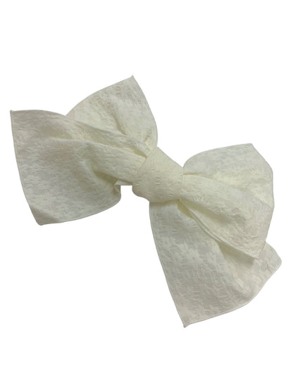 エムズグレイシー 411103 ワンピース 36 ホワイト ジャガード バルーンドレス リボンブローチ ITLCT11VLDI8