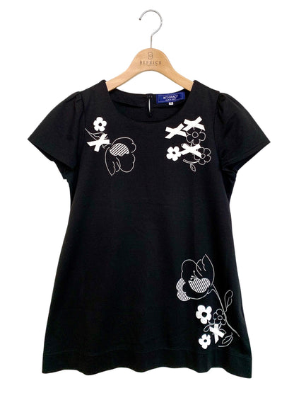 エムズグレイシー 815340 Tシャツ カットソー 38 ブラック フラワーモチーフ ITQKHL7NKODG