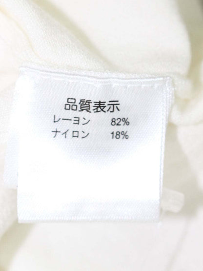 スーパービューティー トップス 42 ホワイト ニット半袖 チェリーフラワー刺繍 リボン ITCUT3UGPS6S 【SALE】