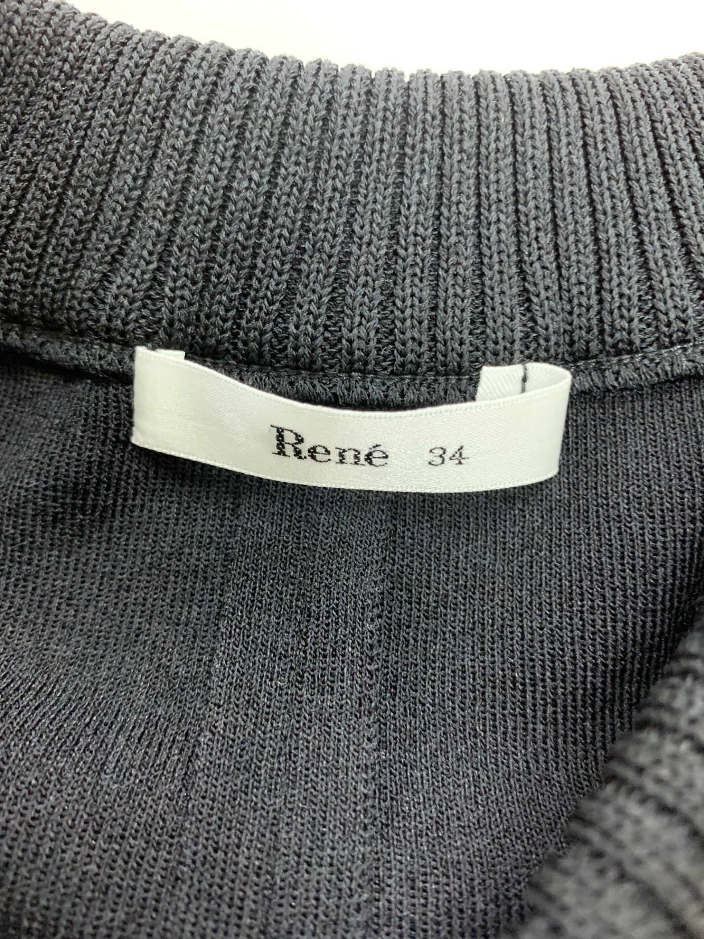 ルネ 6022090 ワンピース 34 ブラック ニット ストレッチ ドレス パール ITN7RKFQGXW0 【SALE】