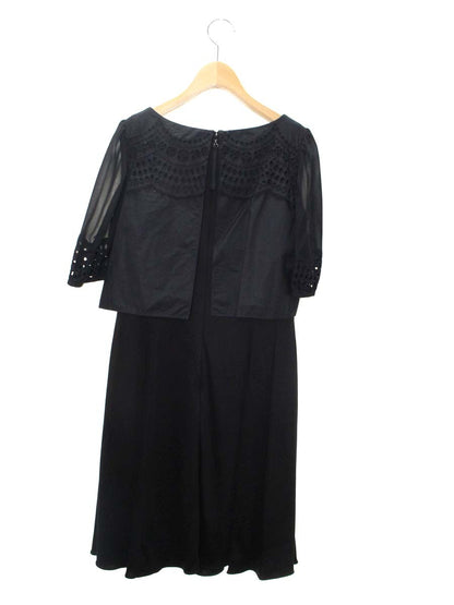 トゥービーシック W5J17-781-09 ワンピース 40 ブラック 袖シフォン 切替 IT1DNEF3GDIC