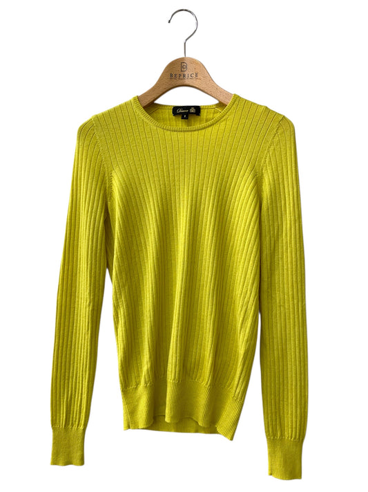 ドゥロワー 6513-106-0984 セーター ニット 1 イエロー カシミヤ シルク リブ クルーネック ITCX060XW0AS