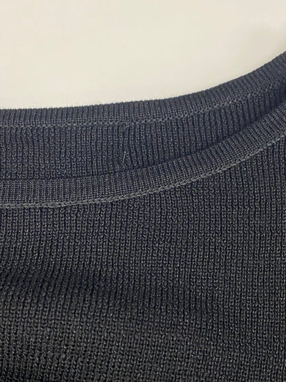 エムズグレイシー 918119 Tシャツ カットソー 40 ブラック 袖リボン シースルー ニット IT6667KBLA66