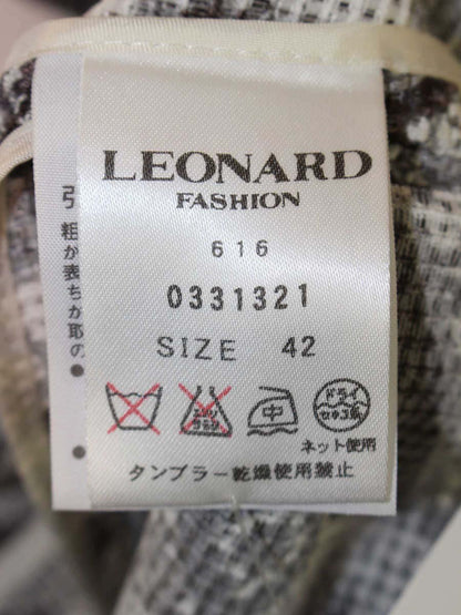 レオナールファッション 0331321 ロングジャケット 42 グレー ノーカラー IT0U5KTDYZS4