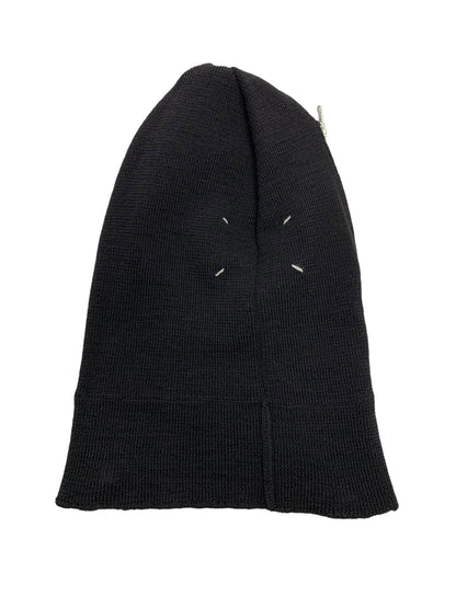 マルタンマルジェラ MOD.30 ニット帽子 ブラック ジップ付き ITEJ5JD21MV4