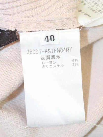 フォクシーブティック ニットトップ ベーシックリブ 38091 セーター 40 ピンクベージュ ITTDLNVSJFBE