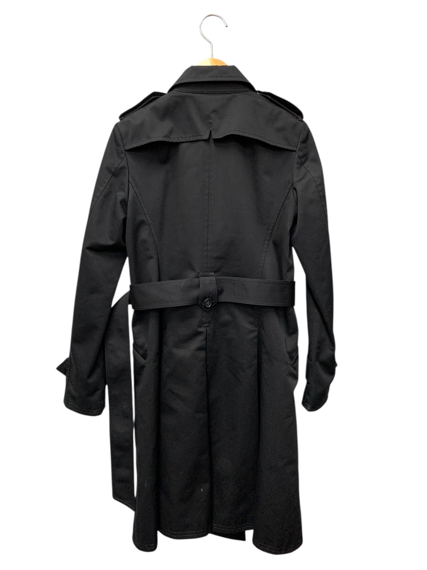 エポカザショップ REA02-314-09 トレンチコート 36 ブラック コットン ITUAN4OXNISY