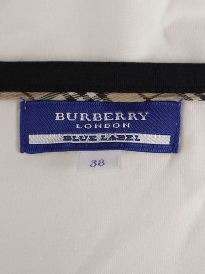 バーバリーブルーレーベル E1P75-550-02 カットソー 38 ホワイト ストレッチ ロゴ IT92214IR6AS