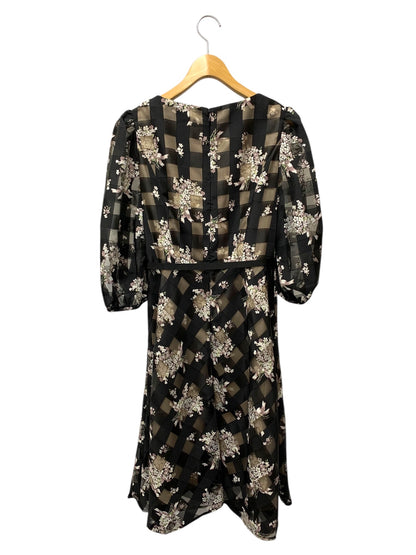 エムズグレイシー 311121 ワンピース 40 ブラック リボン オーガンジー ITF7MCQLWJL5