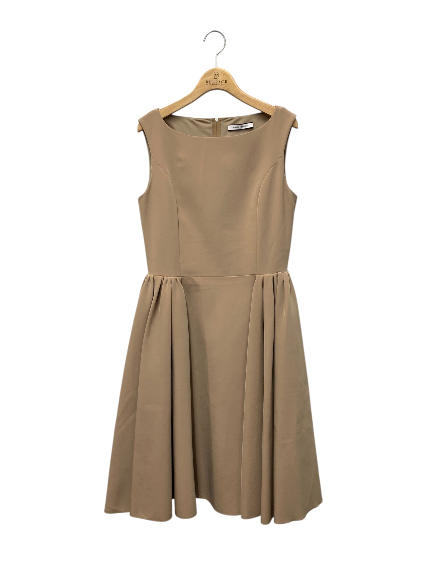 【1円スタート】■FOXEY(フォクシー) ワンピース 40 ベージュ  SALE極美品FOXEY フォクシー ワンピース ドレス バロン