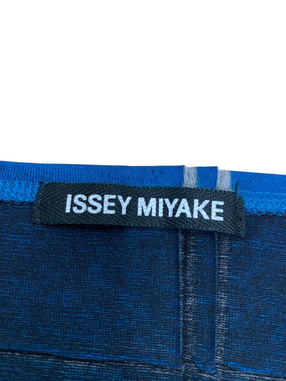 イッセイミヤケメン ME11JK026 Tシャツ 2 ブルー ラウンドネック チェック 21SS IT6B1UGCFYQI