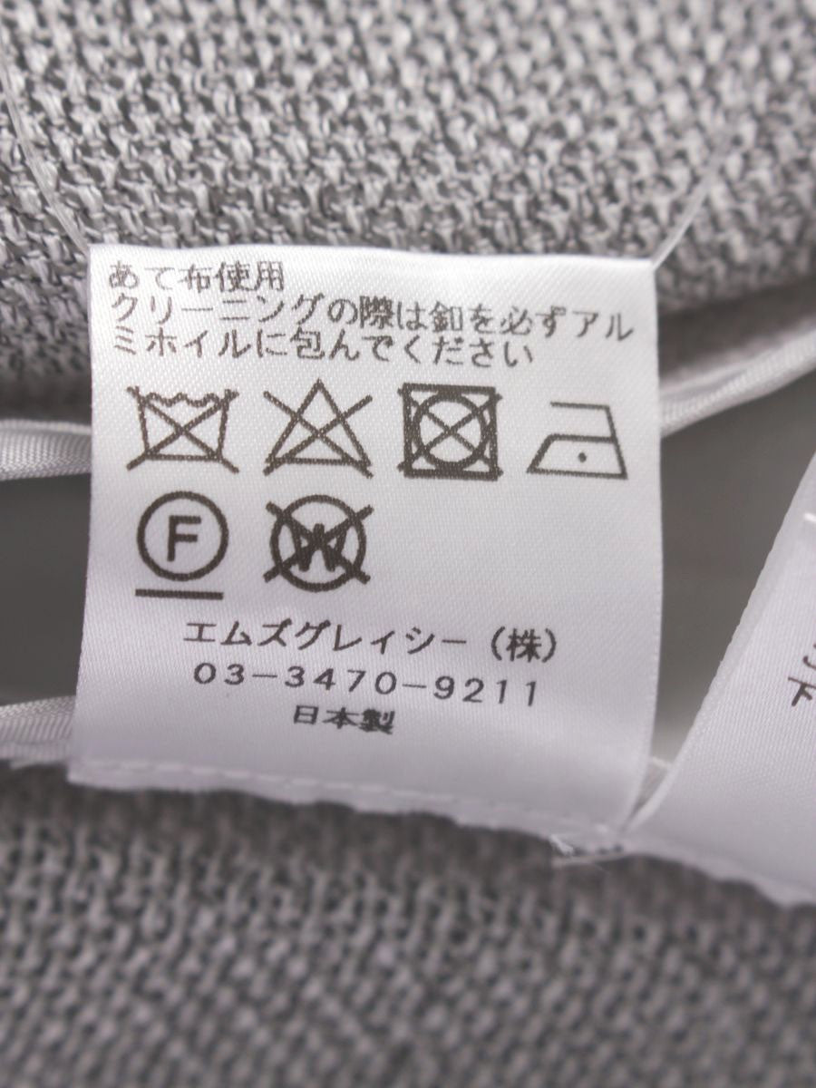 エムズグレイシー 814321 ジャケット 36 グレー お花ボタン メッシュ ITNABQ0KEGZK