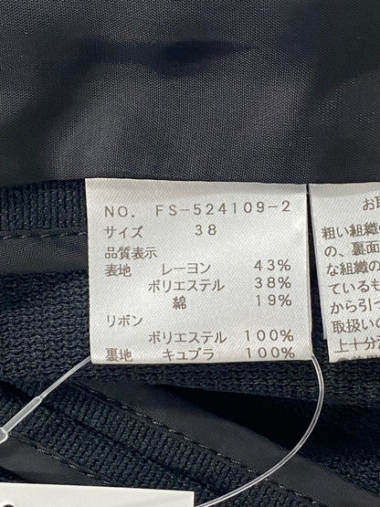 エムズグレイシー 524109 ジャケット 38 ブラック カメリアWジップ リボン ノーカラー ITW2UZVROQKO